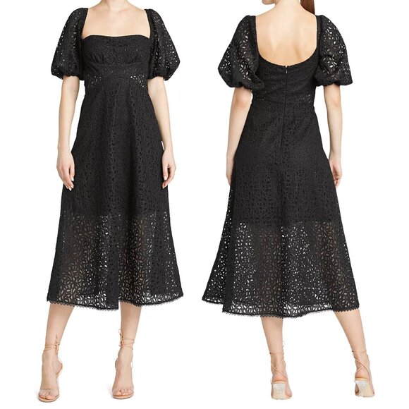 NWT ML Monique Lhuillier Lace Midi Dress, Size 4 ($645)